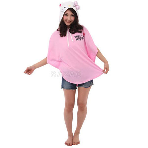 SAZAC Hello Kitty Pink Hoodie Poncho