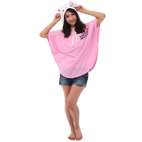 SAZAC Hello Kitty Pink Hoodie Poncho