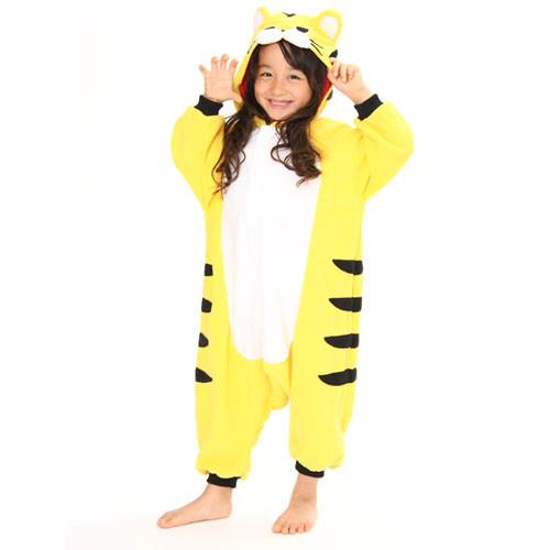 SAZAC Yellow Tiger Kigurumi for Kids