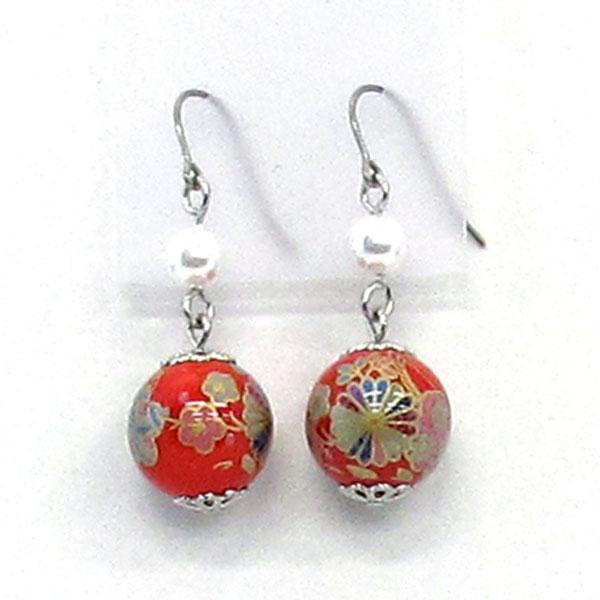 COCOLUCK Motif earrings CO-P1703-RED