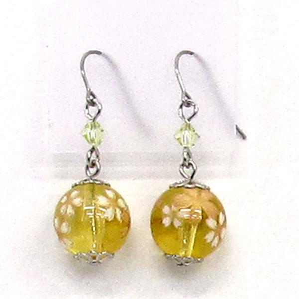 COCOLUCK Motif earrings CO-P7860-YELLOW